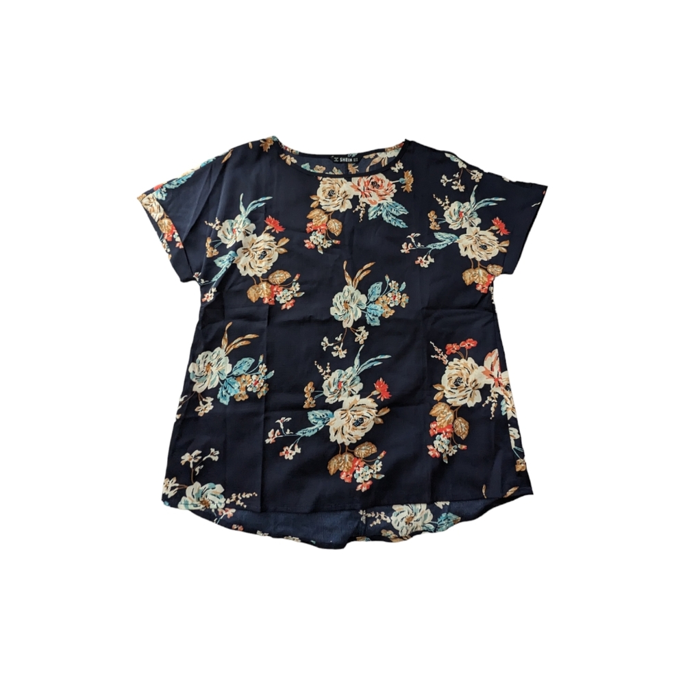 NWOT Shein Floral Short Sleeve Shirt Size Medium